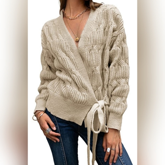 Wrap V-Neck Sweater main image 1